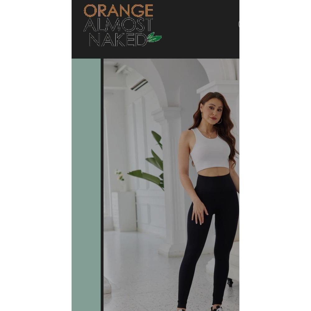Orange Almost Naked Plus Black Bamboo Viscose High Waisted Seamless Leggings